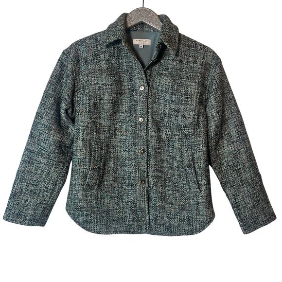 Derek Lam Button Up Tweed Green Shacket - Picture 1 of 10